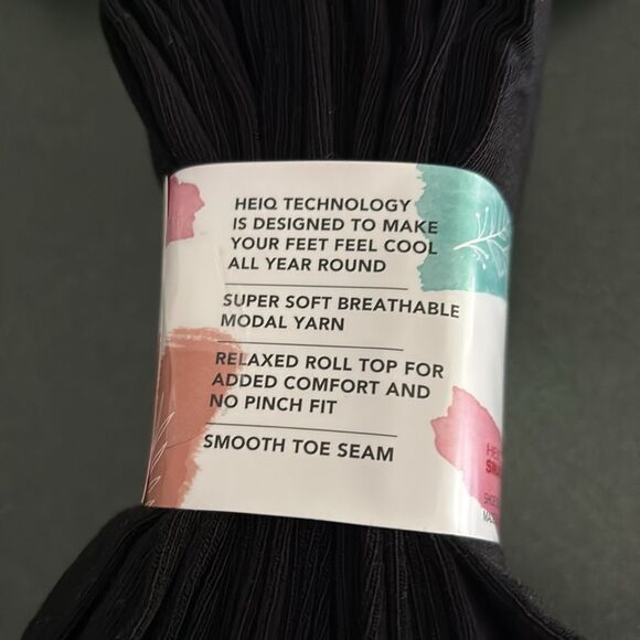 K Bell Women's Black Modal Roll Top Socks - 6 Pairs - Picture 2 of 3